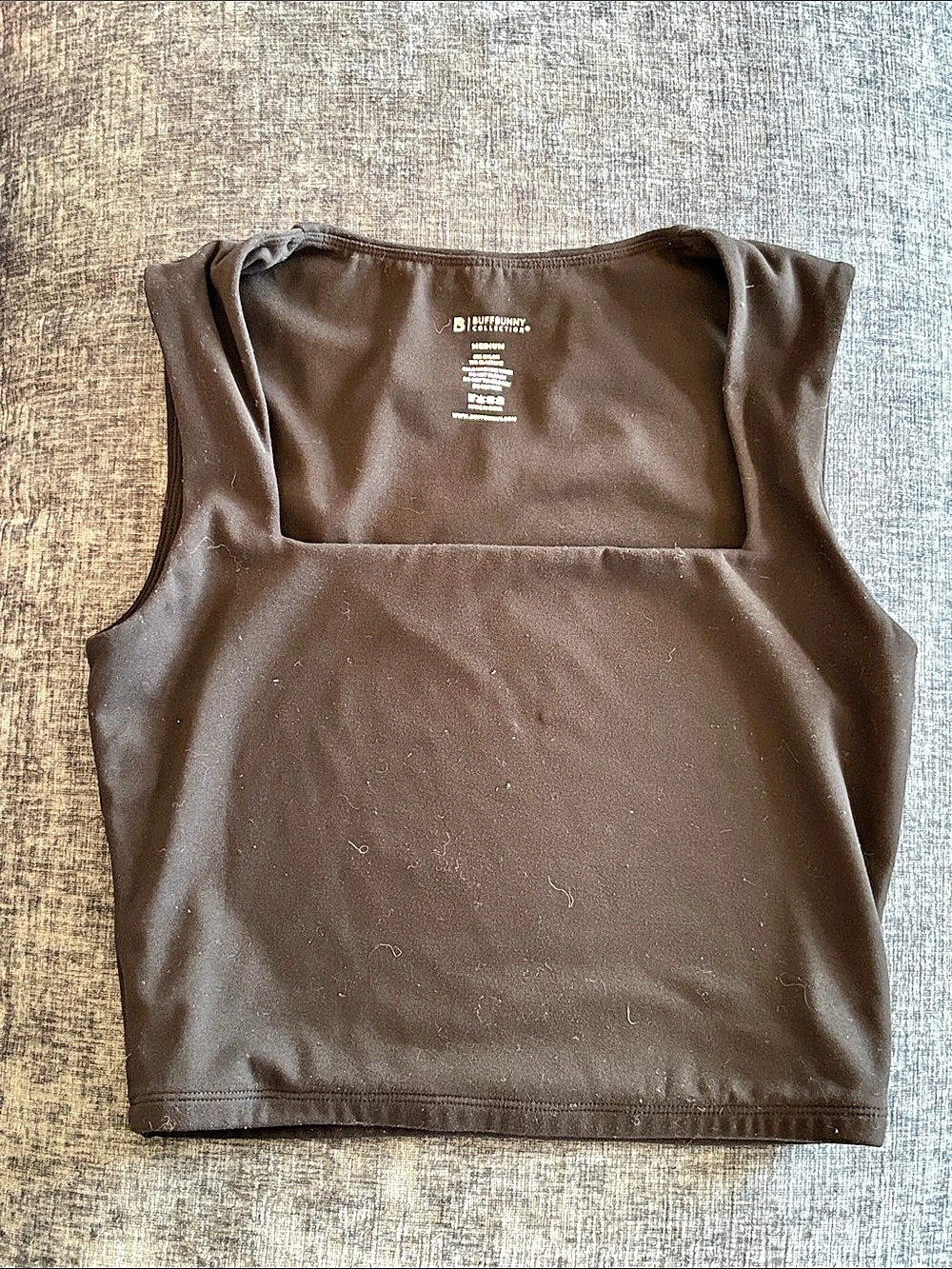 BuffBunny Collection Butter Square Neck Tank BLACK Medium